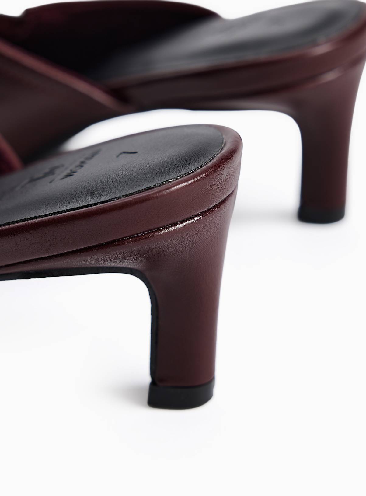 Dark Red Heeled Mules 3 - Image 4